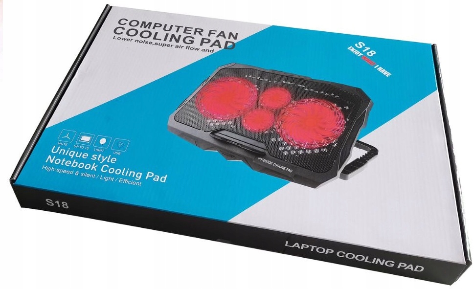 Podkładka Podstawka Chłodząca Pod Laptopa Led Regulacja Usb Gamingowa 12-17