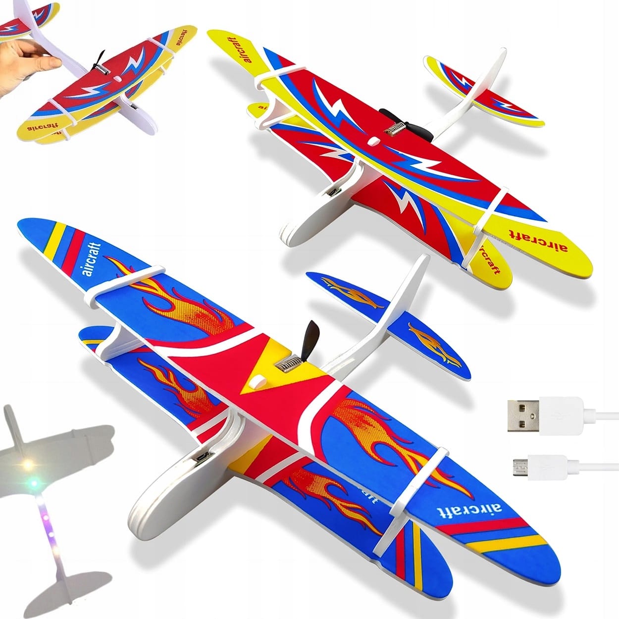 Samolot Styropianowy Latający Piankowy Lekki Usb Silnik Szybowiec Rzutka