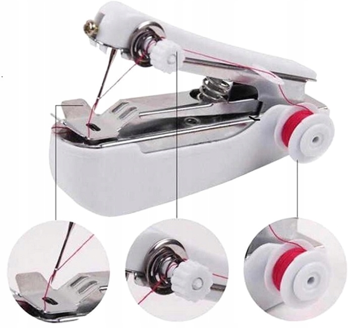 Mini Maszyna Ręczna Do Szycia Igła Nić Przenośna Bez Zasilania Manualna