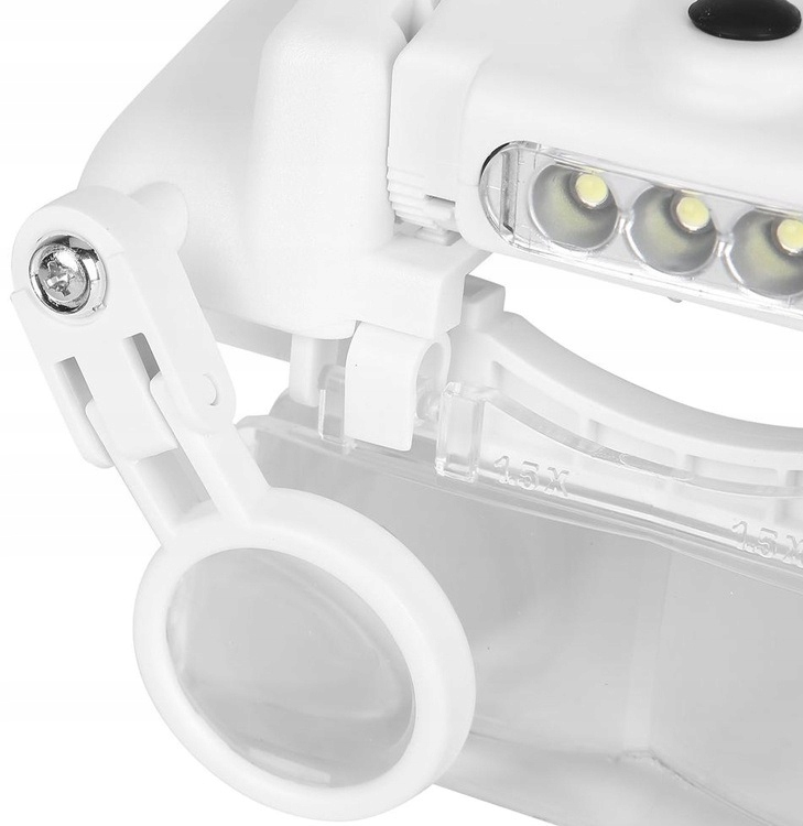 Okulary Powiększające Lupa Nagłowna Czołowa Regulowana Soczewki Led Zestaw