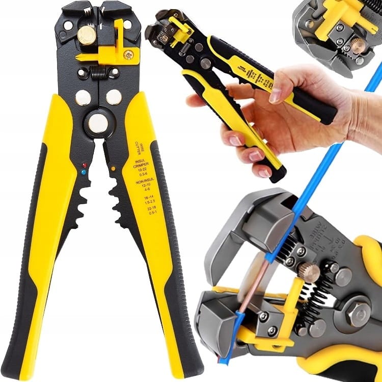 Ściągacz Izolacji Automatyczne Szczypce Do Kabli Przewodów Zaciskarka 3w1