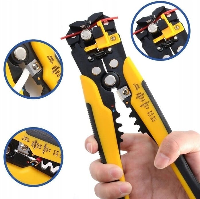 Ściągacz Izolacji Automatyczne Szczypce Do Kabli Przewodów Zaciskarka 3w1