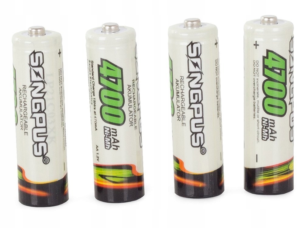 4x Akumulatorki R6 Aa 4700mah Ni-mh Paluszki Akumulatorek Zestaw 4 Sztuki