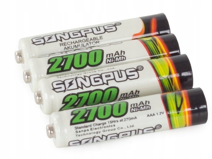 4x Akumulatorki R3 Aaa 2700mah Ni-mh Paluszki Akumulatorek Zestaw 4 Sztuki