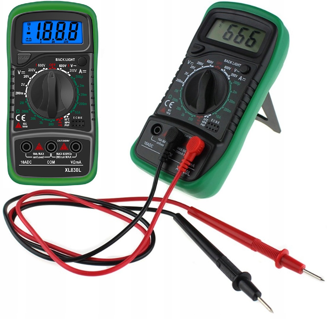 Cyfrowy Multimetr Miernik Prądu Lcd Xl830l 2 Sondy
