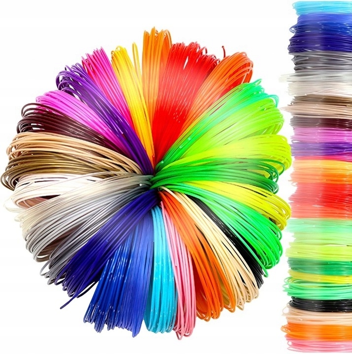 Wkłady Pla Długopis 3d Pen Duży Zestaw 20x Filamenty 20m = 400m Kol 1,75mm
