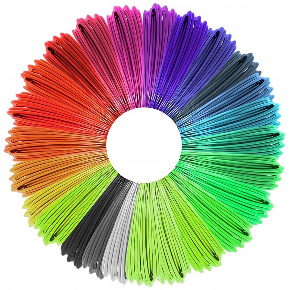 Wkłady Pla Długopis 3d Pen Duży Zestaw 20x Filamenty 20m = 400m Kol 1,75mm