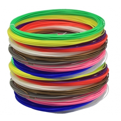 Wkłady Pla Długopis 3d Pen Duży Zestaw 20x Filamenty 20m = 400m Kol 1,75mm