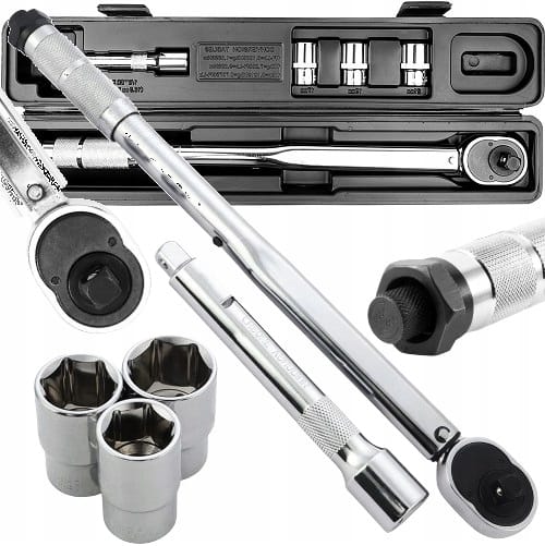 Klucz Dynamometryczny 1/2'' Zestaw 40-210nm W Walizce + 3 Nakładki 17-19-21