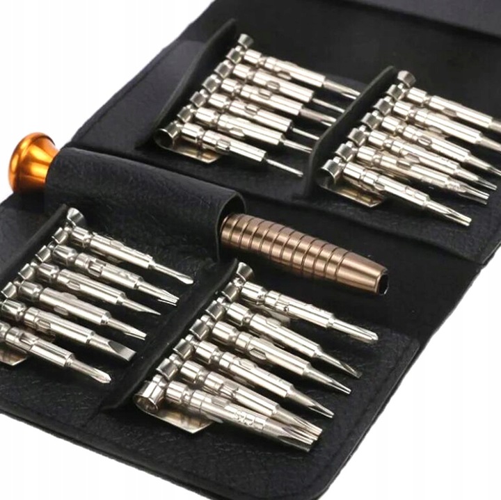 Zestaw Wkrętaki Precyzyjne Końcówki Mini Torx 24 Bity + Śrubokręt + Etui
