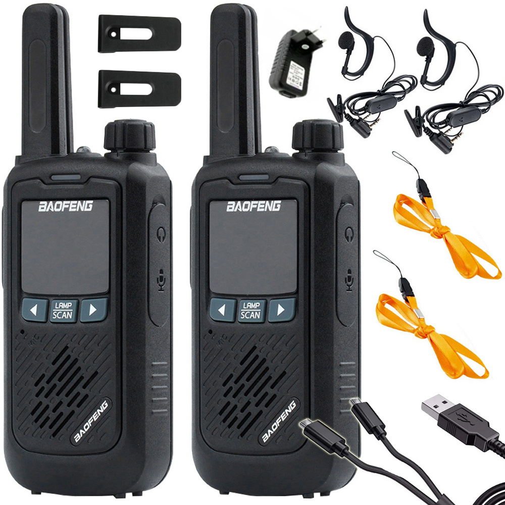 2x Krótkofalówka Baofeng Bft17 Walkie Talkie Duża Moc Zestaw Latarka