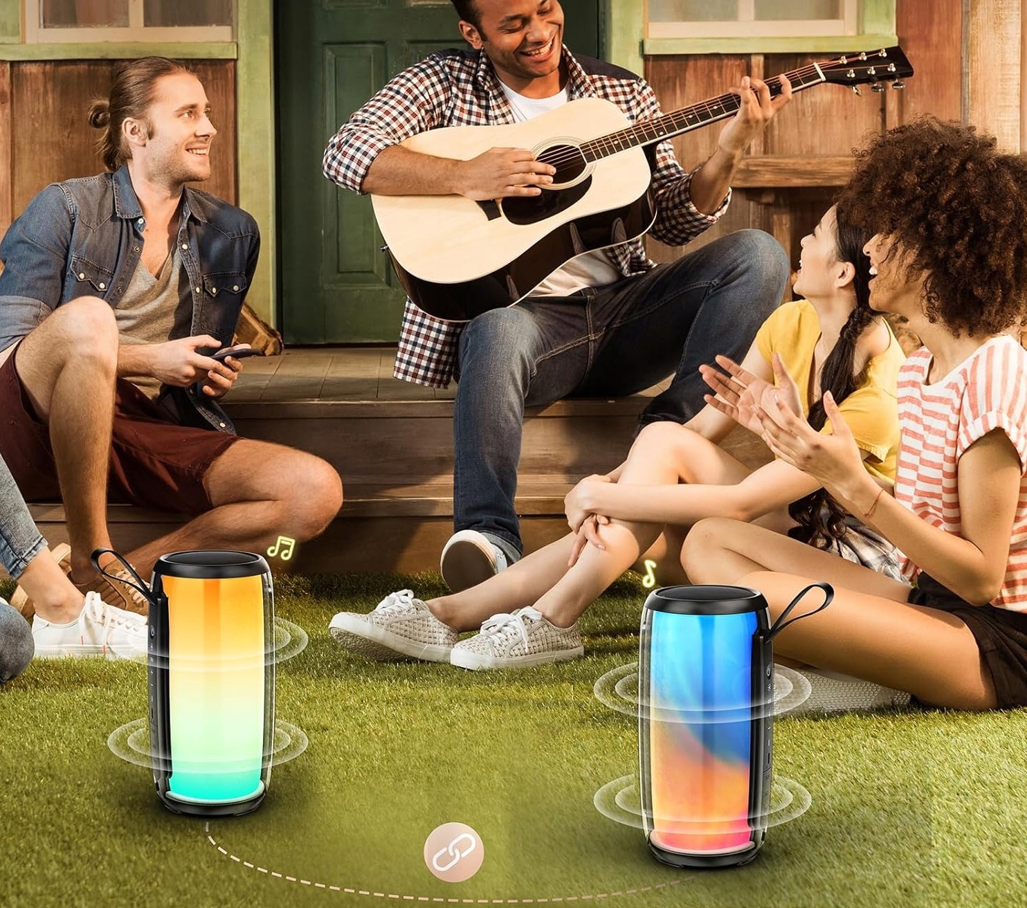 Głośnik Bezprzewodowy Przenośny Bluetooth Boombox USB AUX Radio LED Mp3