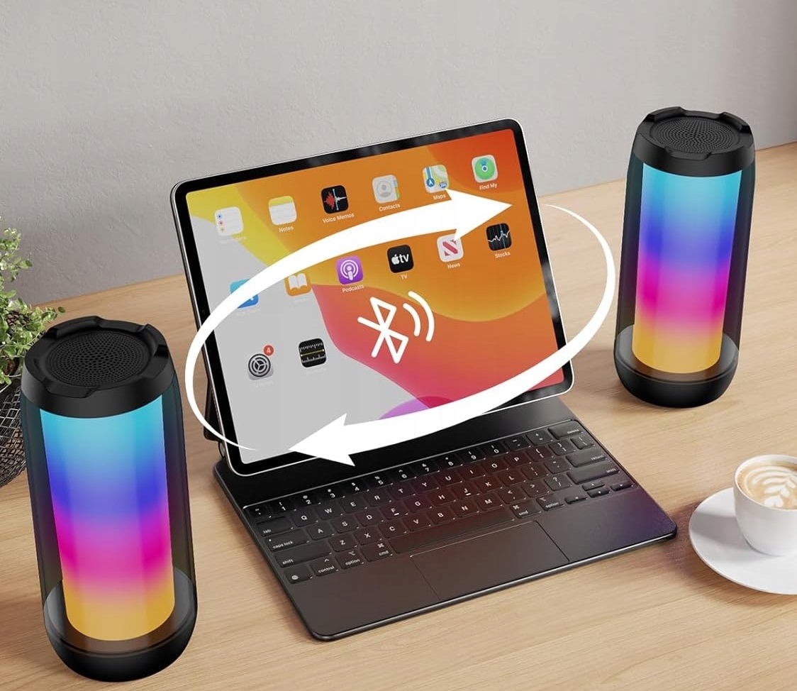 Głośnik Bezprzewodowy Przenośny Bluetooth Boombox USB AUX Radio LED Mp3