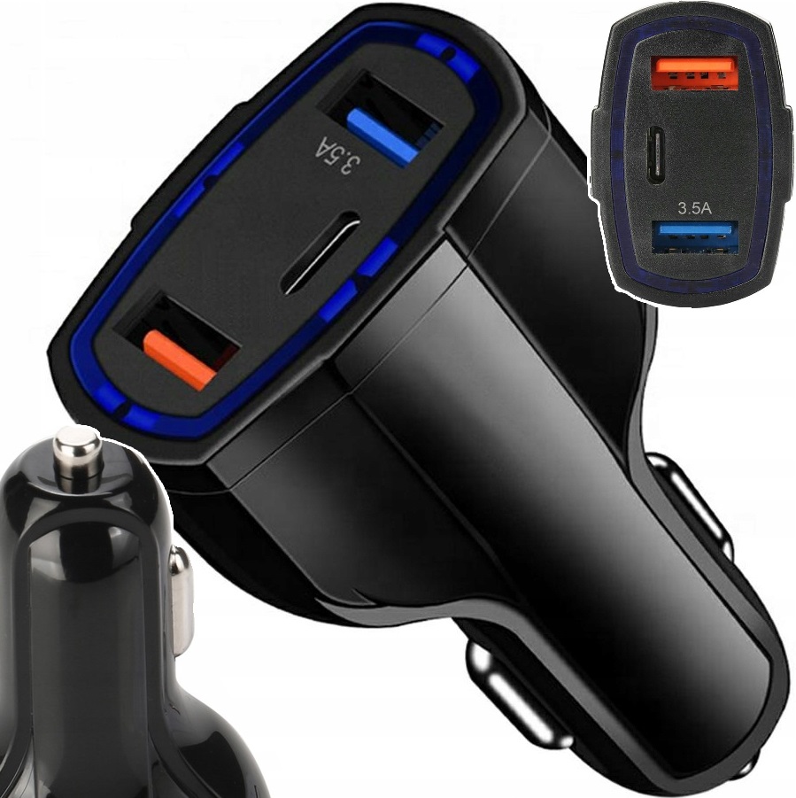 Ładowarka Samochodowa Szybka Do Auta Telefonu Smartfona 2x Usb 3.1a 12v