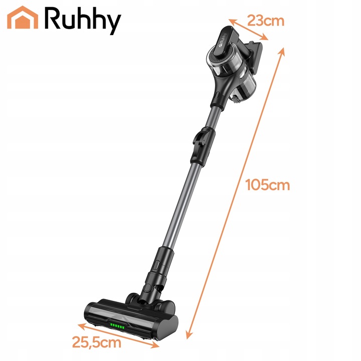 Odkurzacz Pionowy Bezprzewodowy Ruhhy Lunpro 400w Bezworkowy 52 Min Pracy