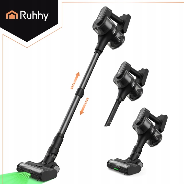 Odkurzacz Pionowy Bezprzewodowy Ruhhy Lunpro 400w Bezworkowy 52 Min Pracy