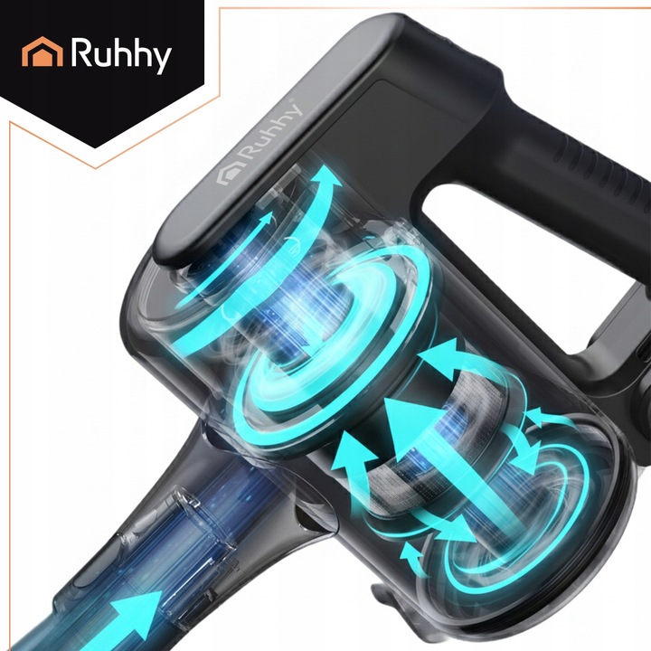 Odkurzacz Pionowy Bezprzewodowy Ruhhy Lunpro 400w Bezworkowy 52 Min Pracy