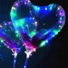 Kolorowy Balon Serce Led Świecący Duży Mocny Światełka Na Patyku Dekoracja