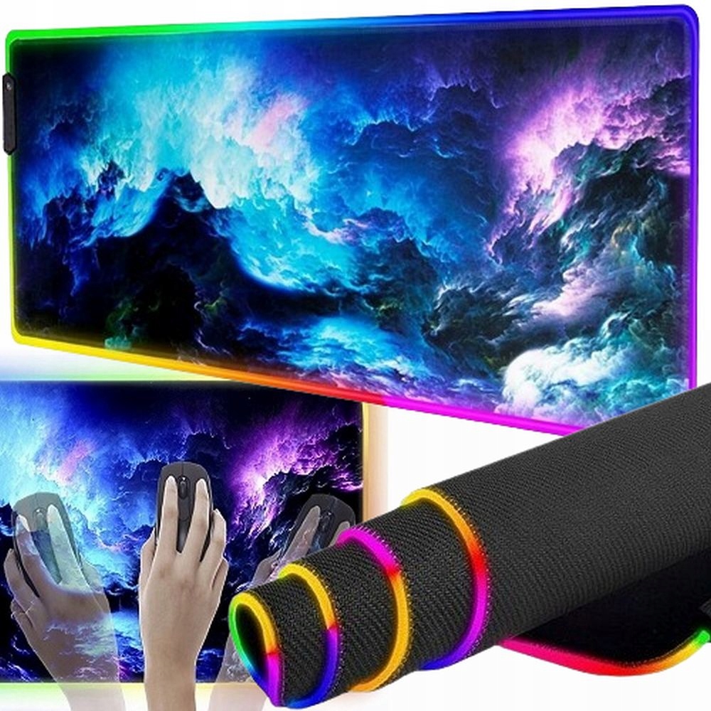 Duża Gamingowa Podkładka Pod Myszkę Rgb Podświetlana Led Mata Na Biurko