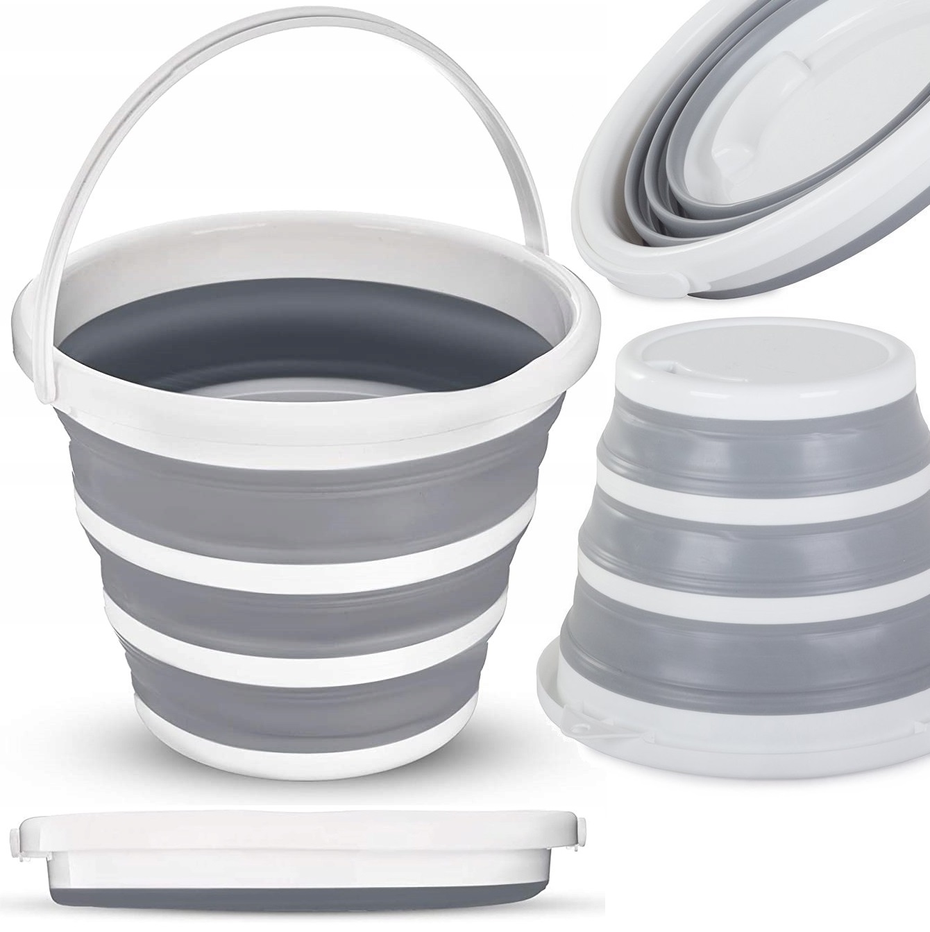 Składane Wiadro Silikonowe Wiaderko 10 Litrów Turystyczne Na Biwak Ryby