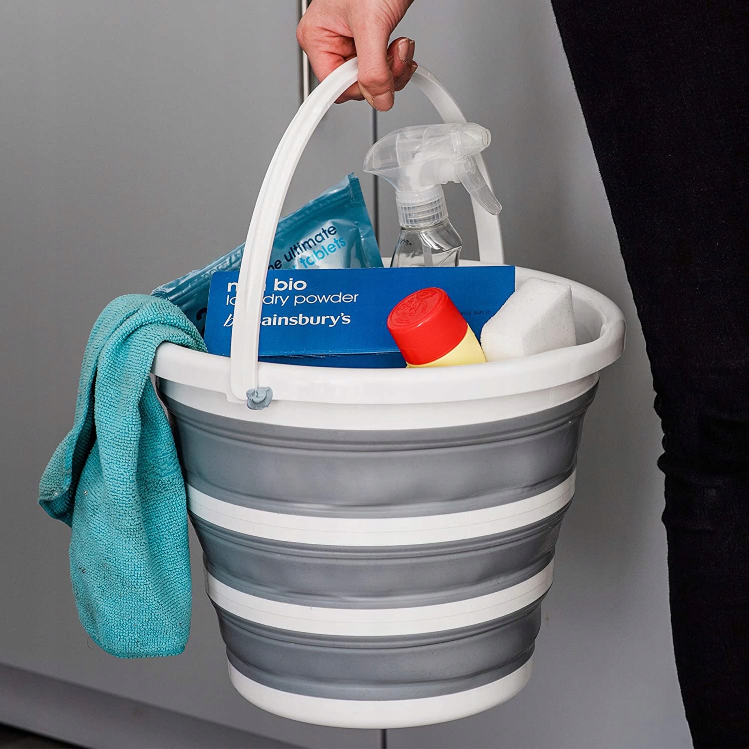 Składane Wiadro Silikonowe Wiaderko 10 Litrów Turystyczne Na Biwak Ryby