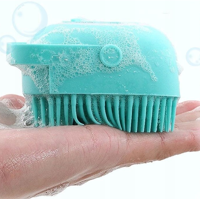 Szczotka Dla Psa Do Kąpieli Mycia Myjka Z Dozownikiem Na Płyn Szampon