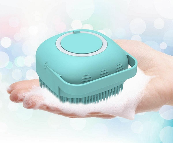 Szczotka Dla Psa Do Kąpieli Mycia Myjka Z Dozownikiem Na Płyn Szampon