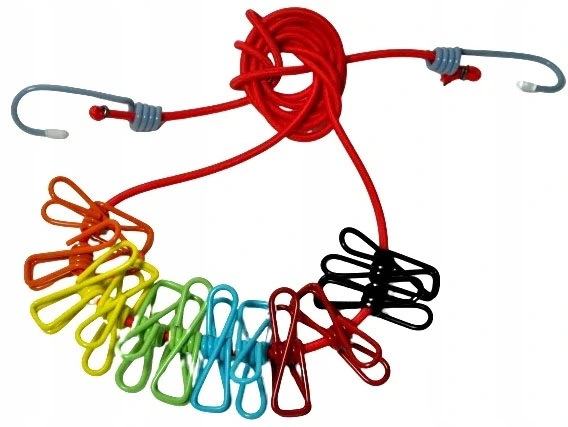 Elastyczna Linka Lina Turystyczna Na Pranie Spinacze Z Klamrami Klamerkami