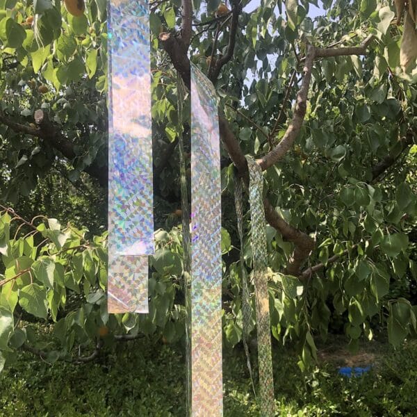 TAŚMA ODSTRASZAJĄCA PTAKI 5CM x 80M ODBLASKOWA ODSTRASZACZ PTAKÓW DO OGRODU