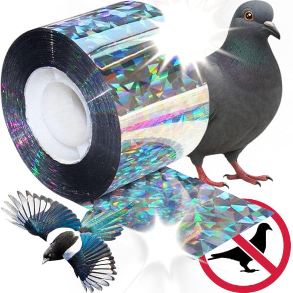 TAŚMA ODSTRASZAJĄCA PTAKI 5CM x 80M ODBLASKOWA ODSTRASZACZ PTAKÓW DO OGRODU